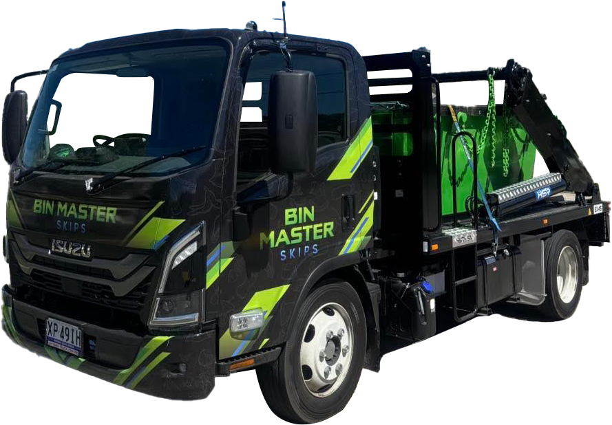 a black Bin Master truck