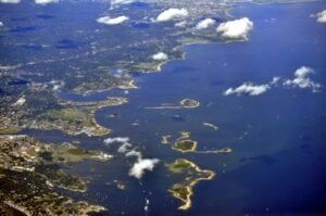 aeria shot of norwalk bay