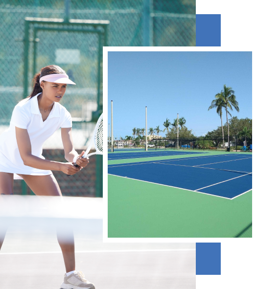 A woman is holding a tennis racquet on a tennis court