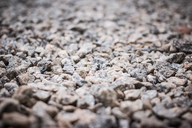 Close-up of small gray and tan gravel rocks.