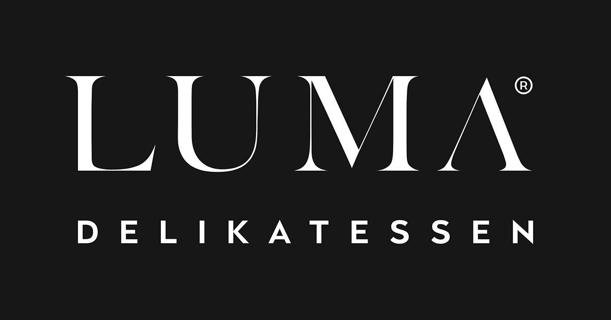 Ein schwarz-weisses Logo für Luma Delikatessen