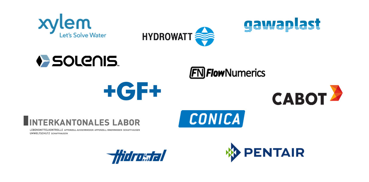 A bunch of logos for different companies on a white background