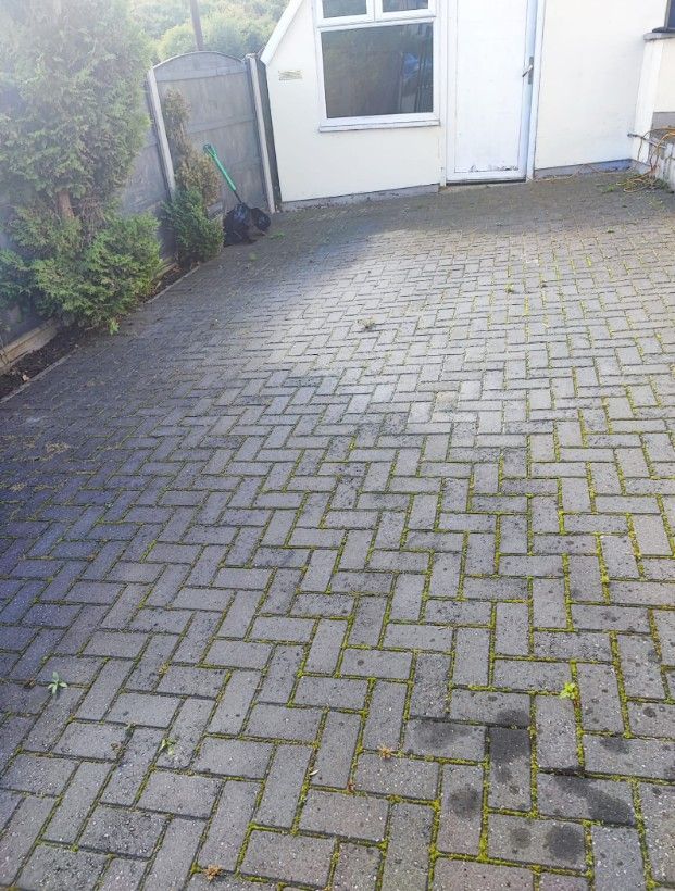 before pressure washing services for a block paving driveway in Bradford