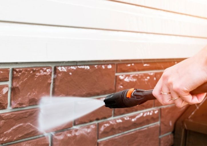 Jimmy's External Cleaning Services before and after cleaning brick slip render