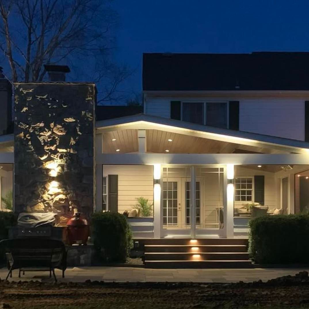 A house with a large porch and stairs
