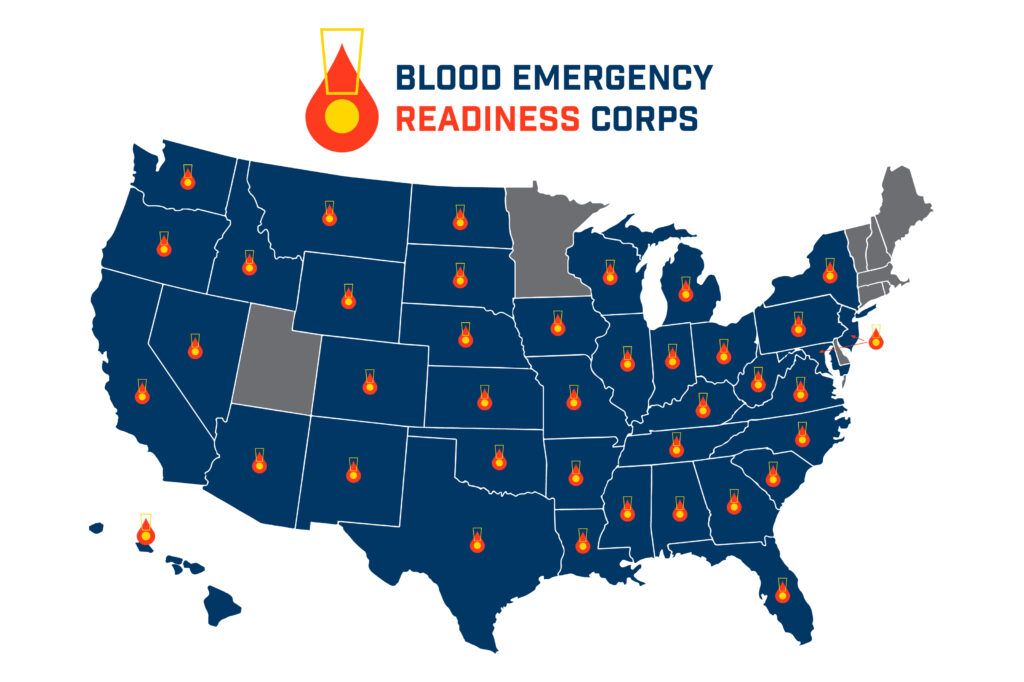 blood emergency readiness corps participating blood centers