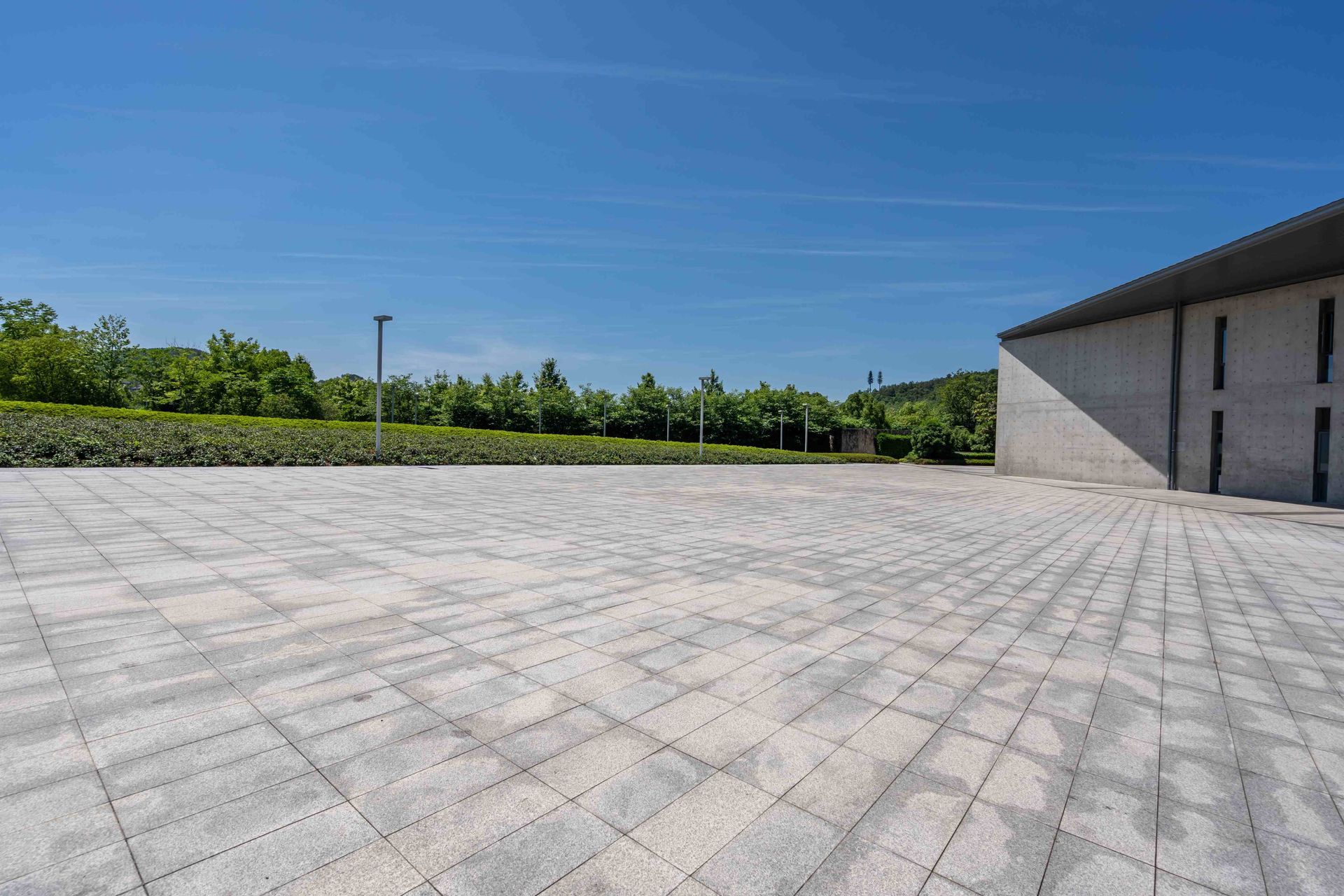 a big stamped concrete driveway