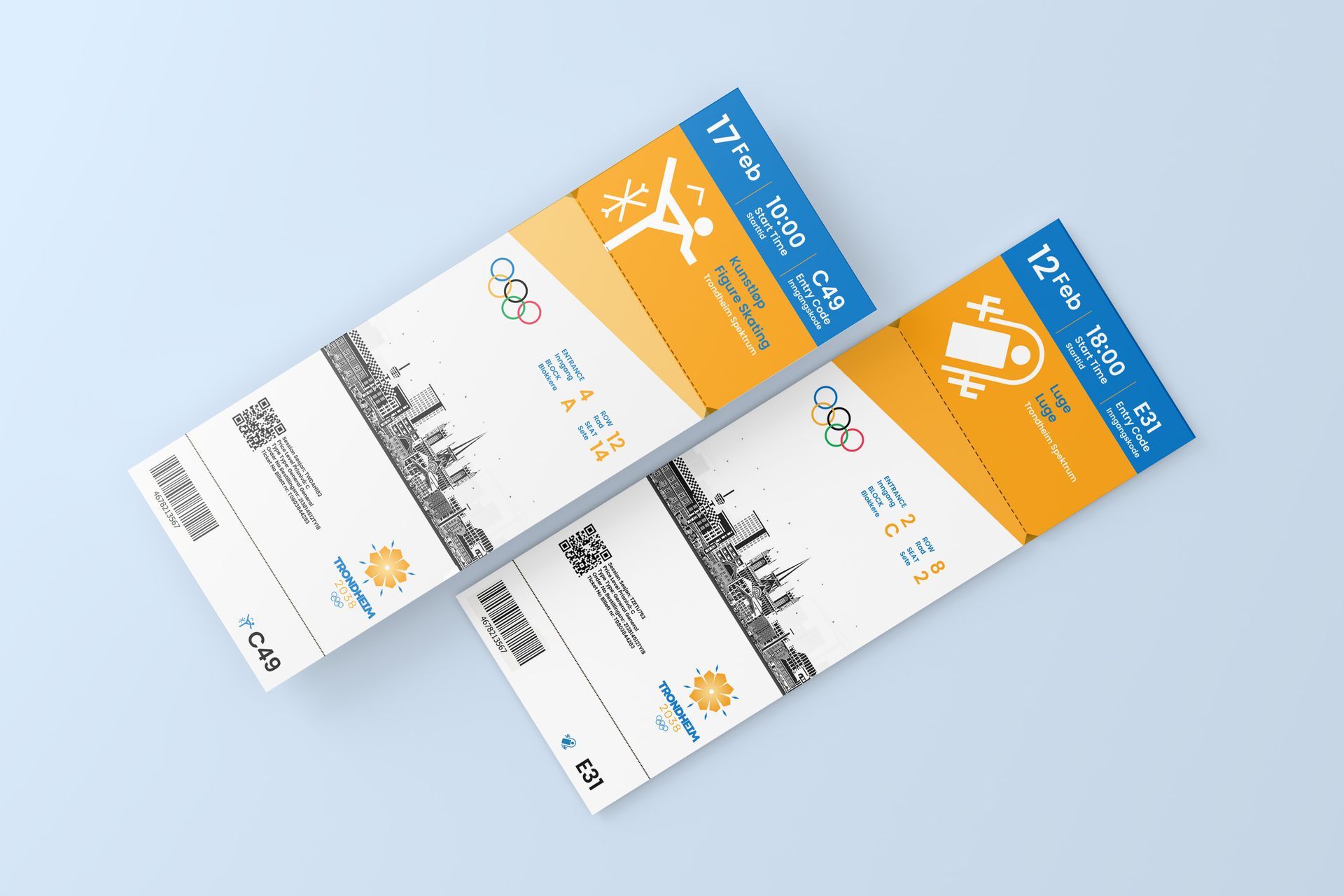 Two blue-and-orange pharmaceutical cartons with prescription-style icons on a light blue background