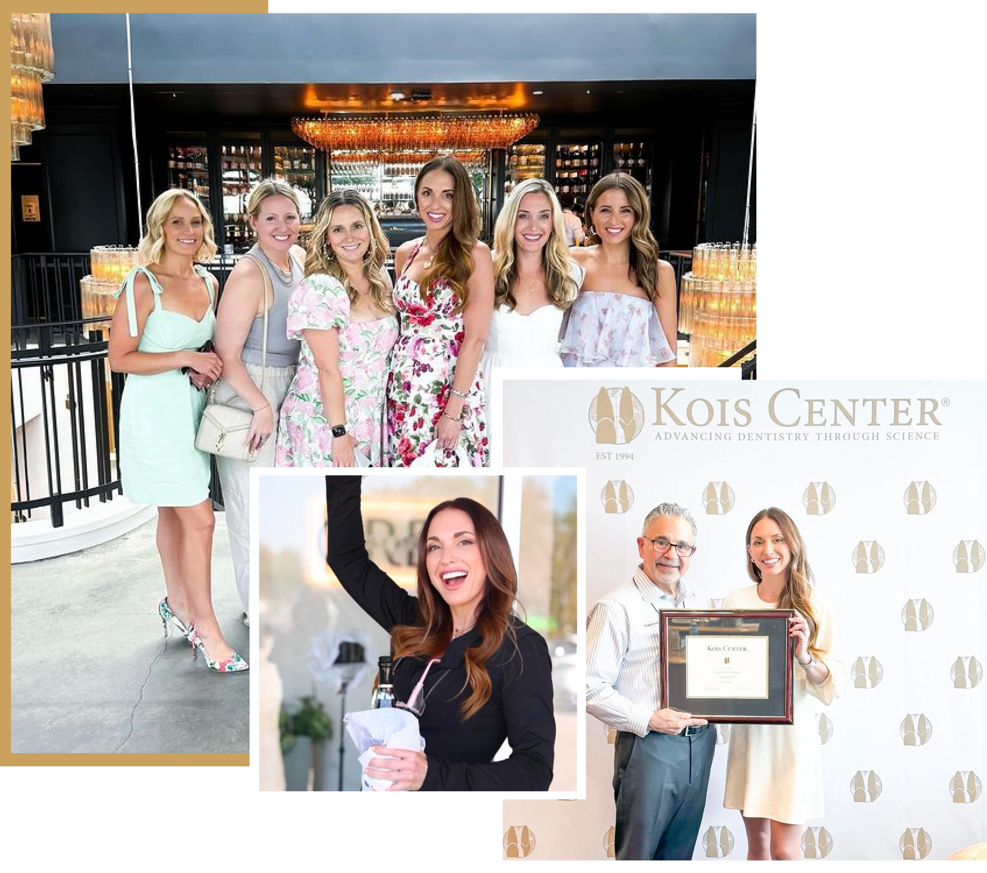 A group of women are posing for a picture with a man holding a certificate.