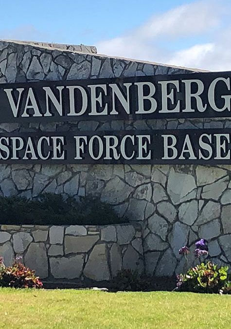 A sign for the vandenberg space force base