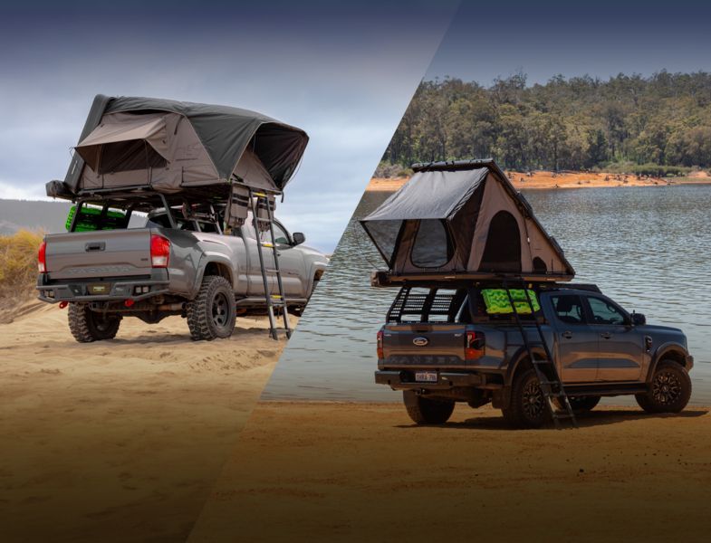 An Aerial View of a Truck With a Tent on Top of It — Whitsunday 4x4 & Automotive In Cannonvale, QLD