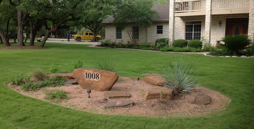 Newly mowed and manicured lawn in Austin Texas