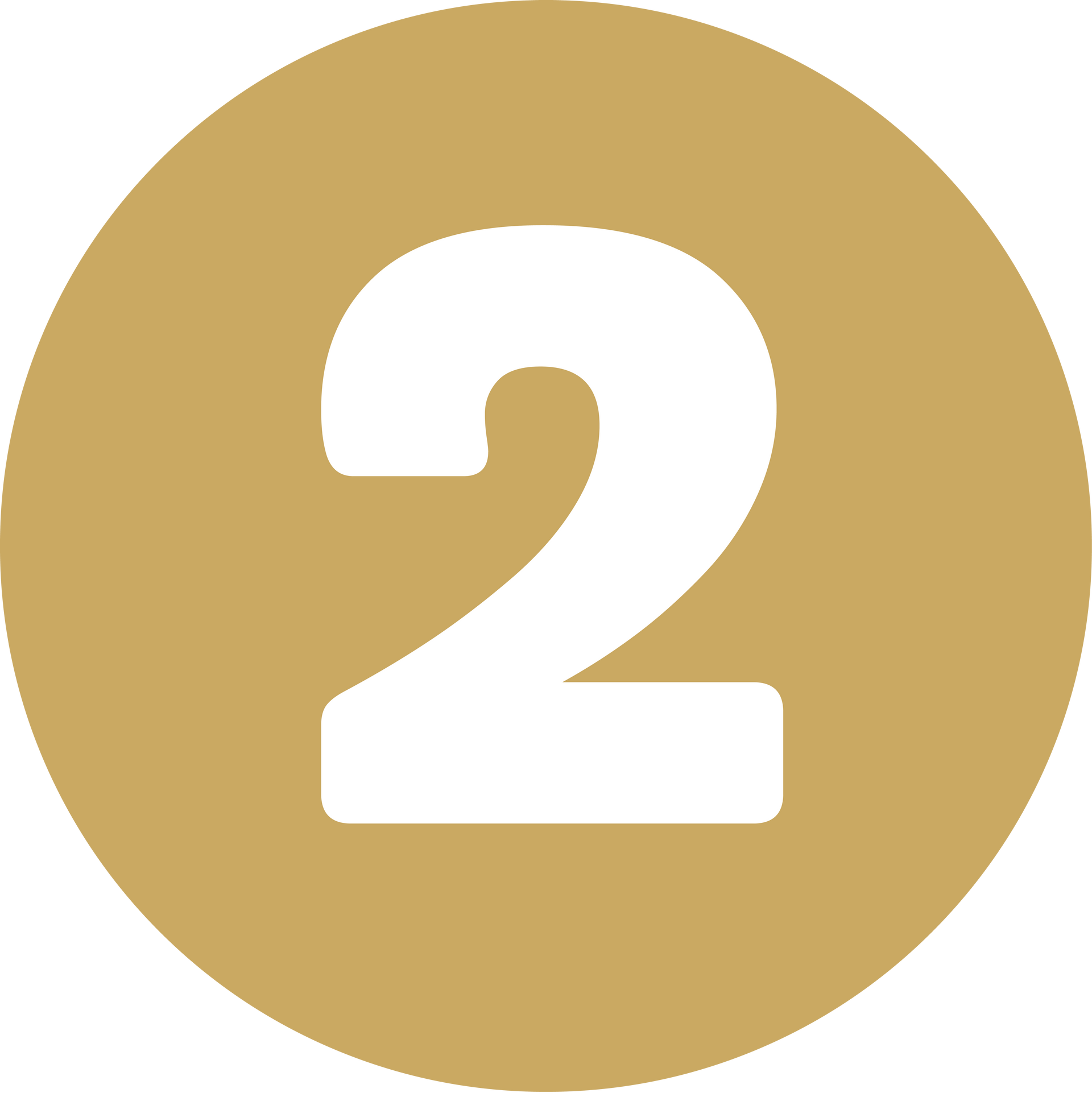 White number 2 inside a gold circle
