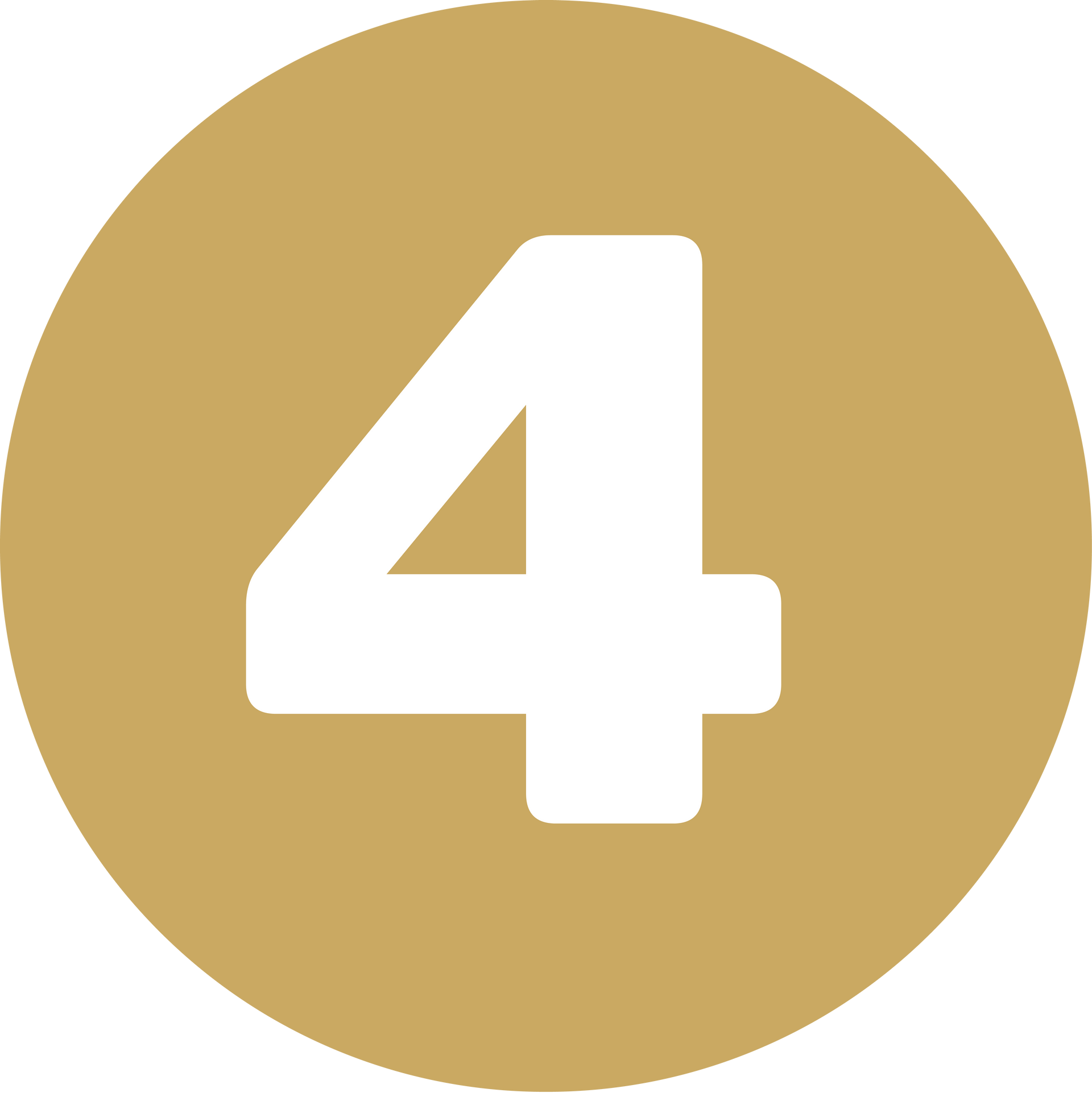 White number 4 inside a gold circle on a white background