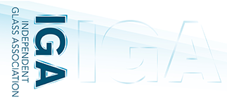 Logo of Independent Glass Association with the letters IGA in a gradient blue.