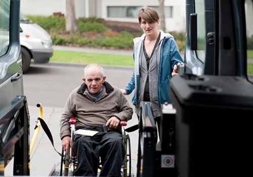 Woman Assisting Senior Man — Austin, TX — Lakeway Mobility Woman Assisting Senior Man — Austin, TX — Lakeway Mobility