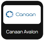 Logotipo de Canaan Avalon con fondo blanco y diseño geométrico azul, texto "Canaan" en azul.