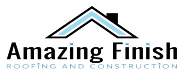 The logo for amazing finish roofing and construction shows a roof with a triangle on it.