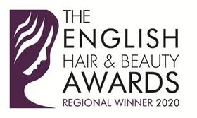 Logo for a winner of The English Hair & Beauty Awards