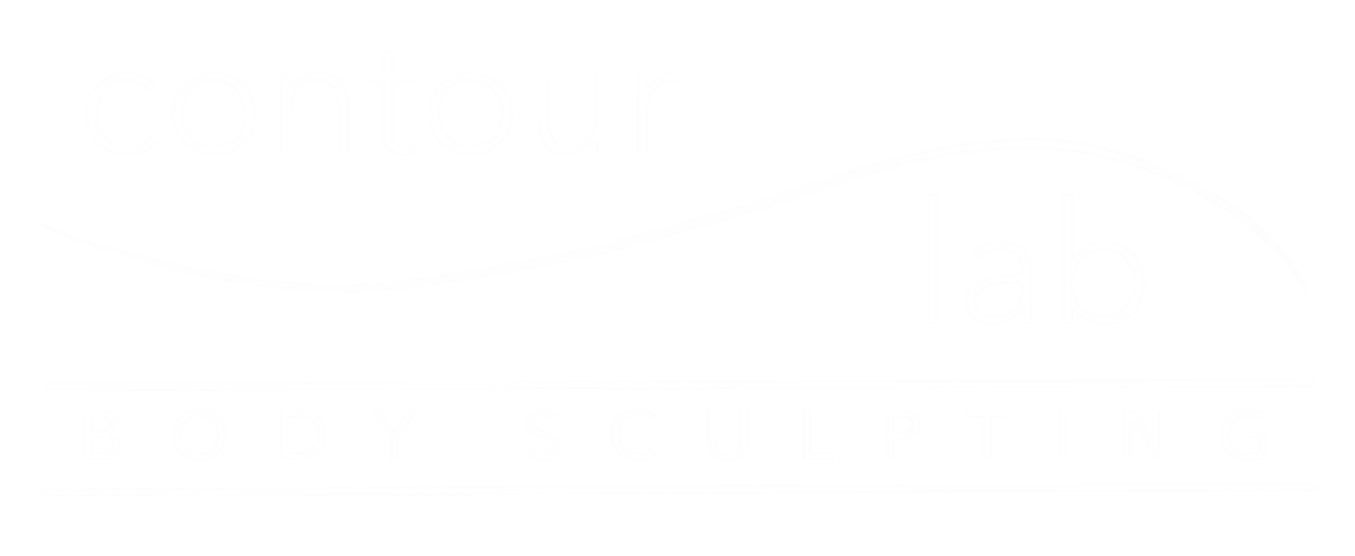 White logo on a transparent background, likely a design element or icon.