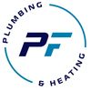 Logo for PF Plumbing & Heating: Blue letters "PF" in a circle with "PLUMBING" and "& HEATING".