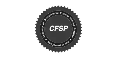 The logo for the academy of professional funeral service practice