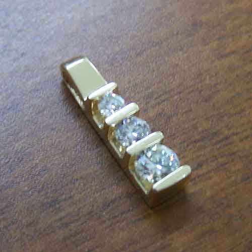 Three Diamond Gold Pendant — Orange Park, FL — Kingsley Jewelry