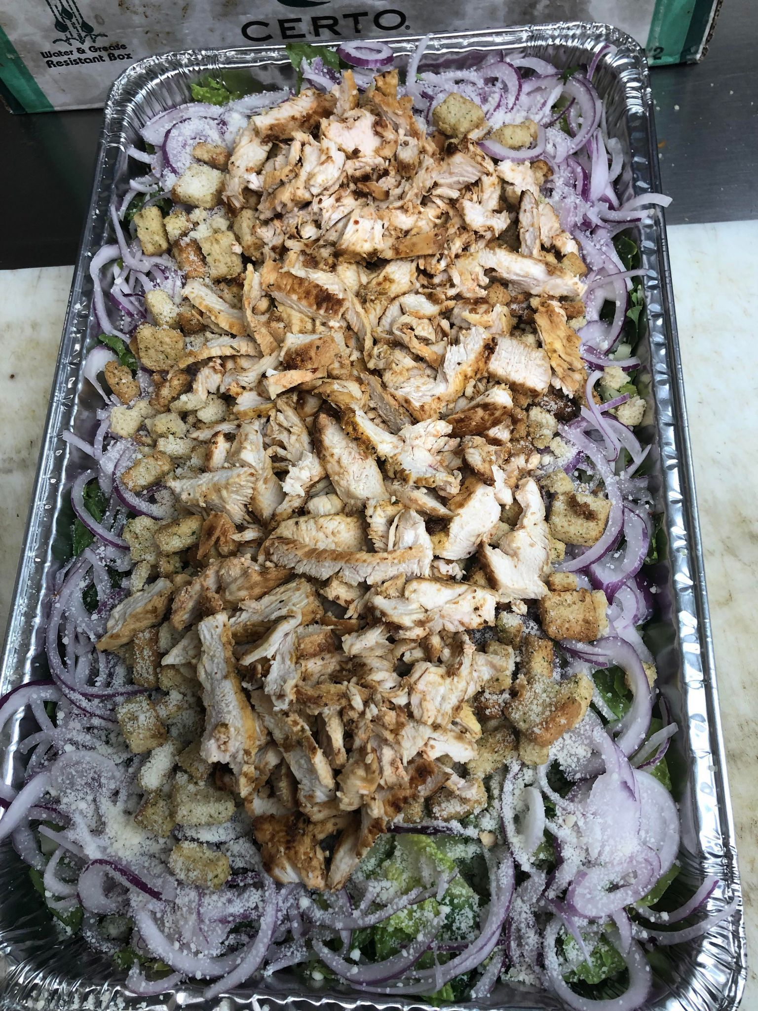 chicken caesar salad tray for catering