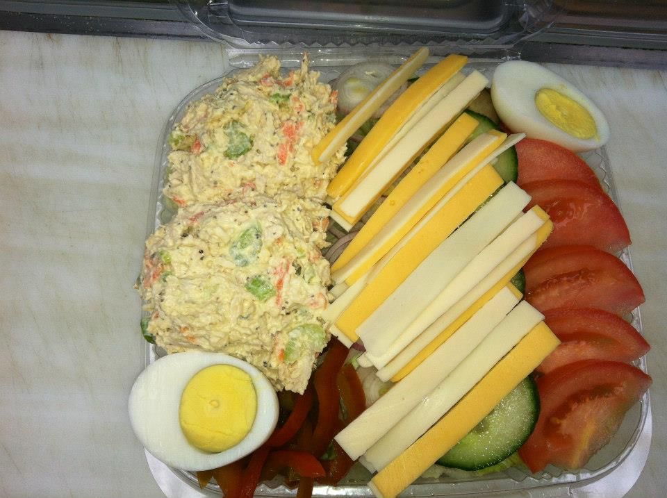 chicken salad inside open container