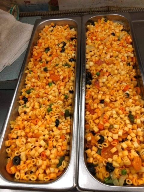 vegetable soup in hot display case