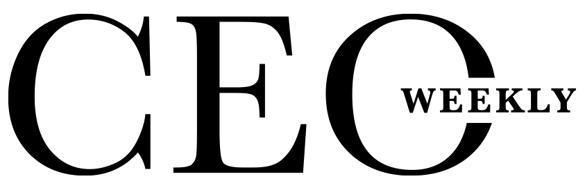 The cec weekly logo is black and white on a white background.