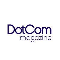 The dotcom magazine logo is blue and white on a white background.