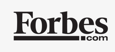 A black and white logo for forbes com on a white background.