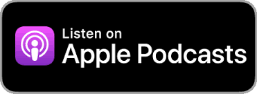 A button that says listen on apple podcasts on a black background.