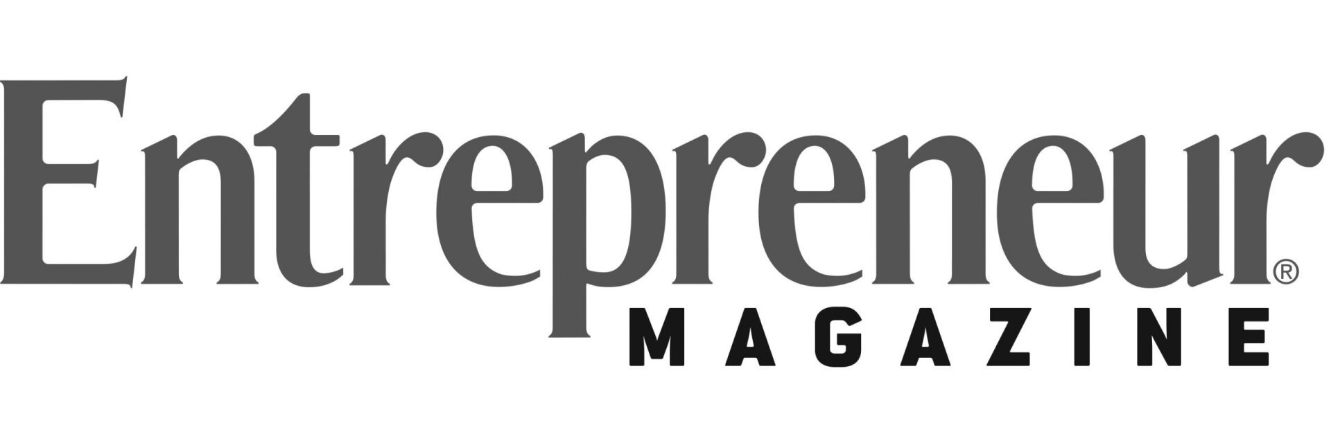 The logo for entrepreneur magazine is black and white.