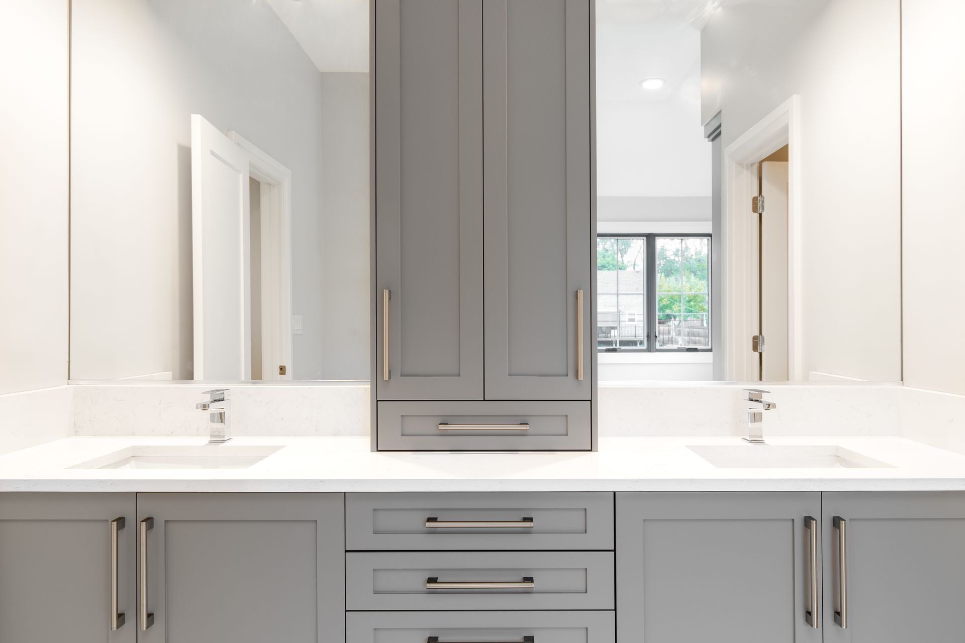 bathroom countertop with cabinet organizer