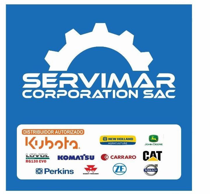 Logotipo para SERVIMAR CORPORATION SAC, distribuidor autorizado de maquinaria Kubota, New Holland y otras marcas.