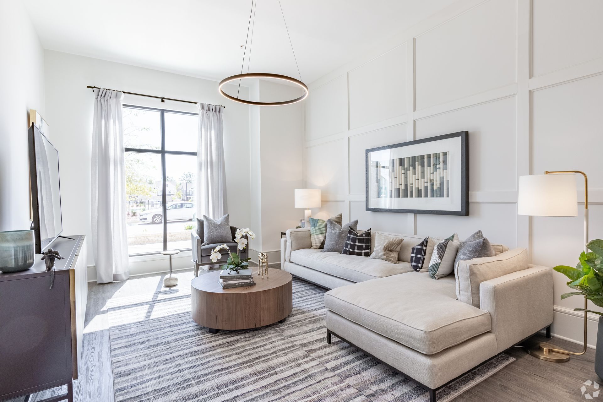 Living room at The Heights at Millcroft in Buford, GA.