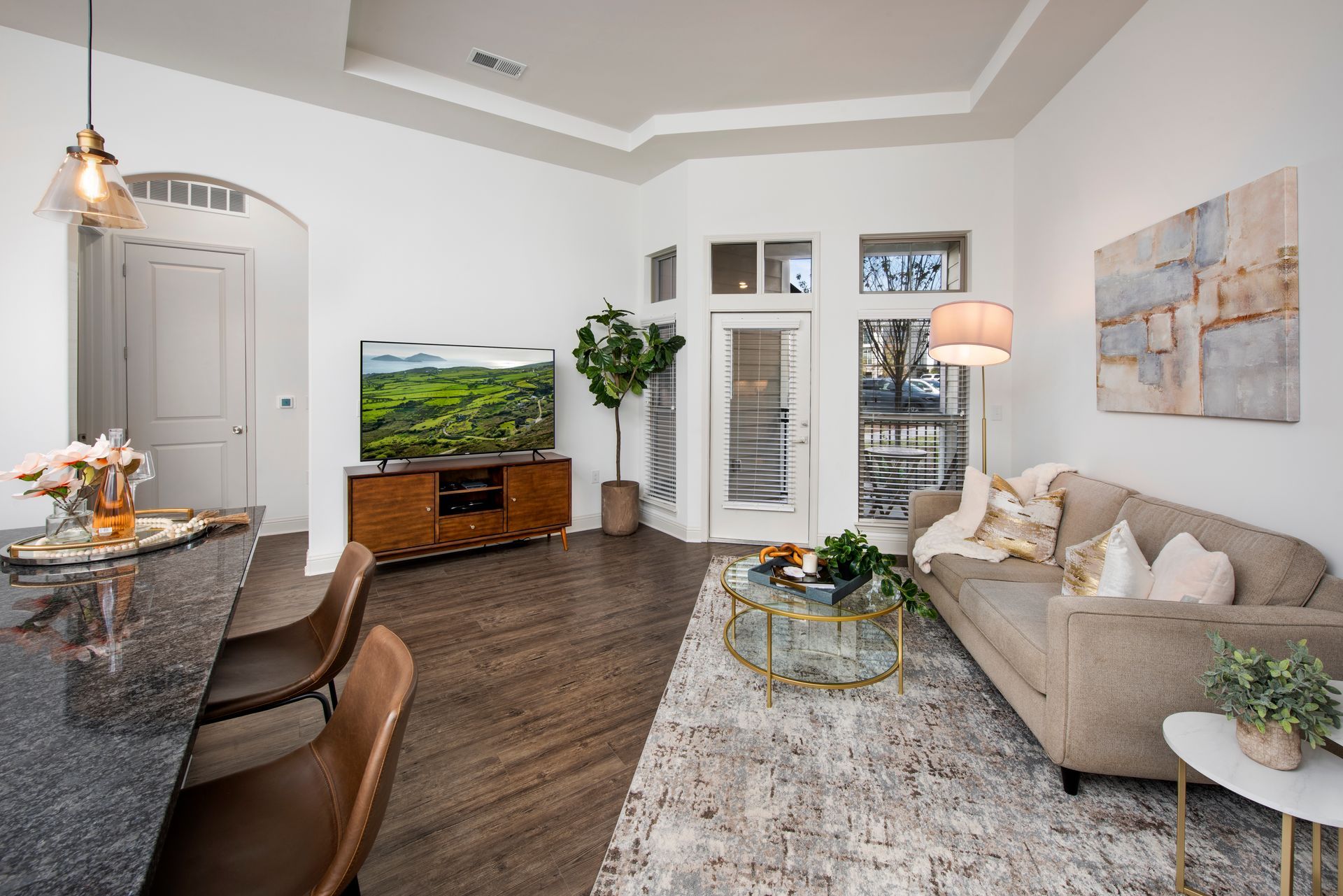 Living room at The Heights at Millcroft in Buford, GA.