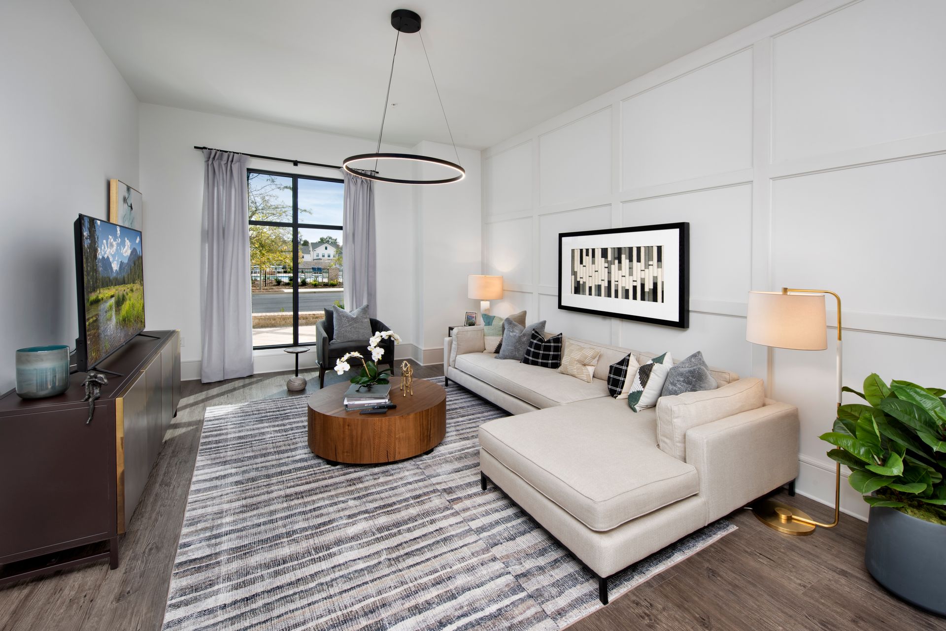 Living room at The Heights at Millcroft in Buford, GA.