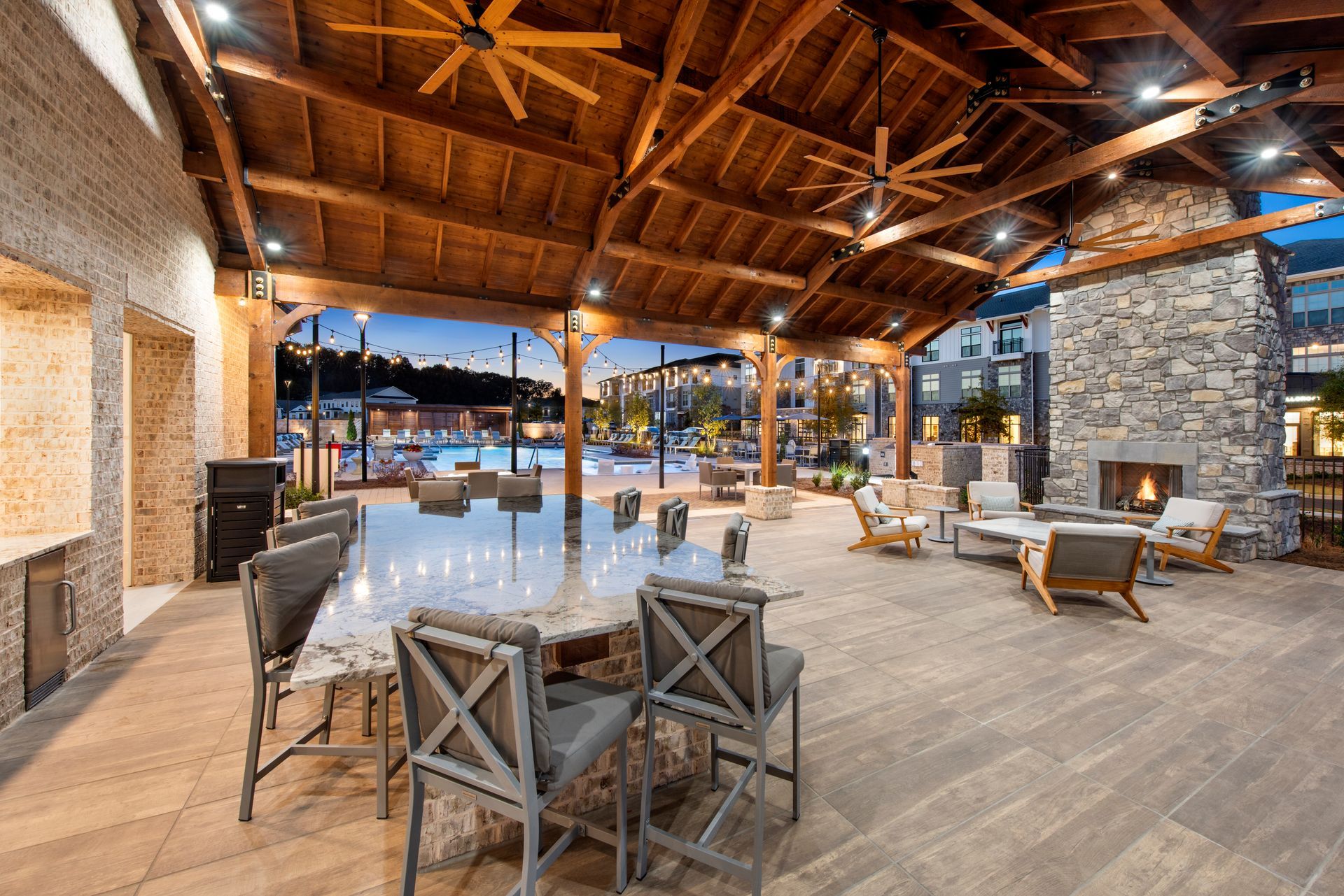 Pool pavilion at The Heights at Millcroft in Buford, GA.