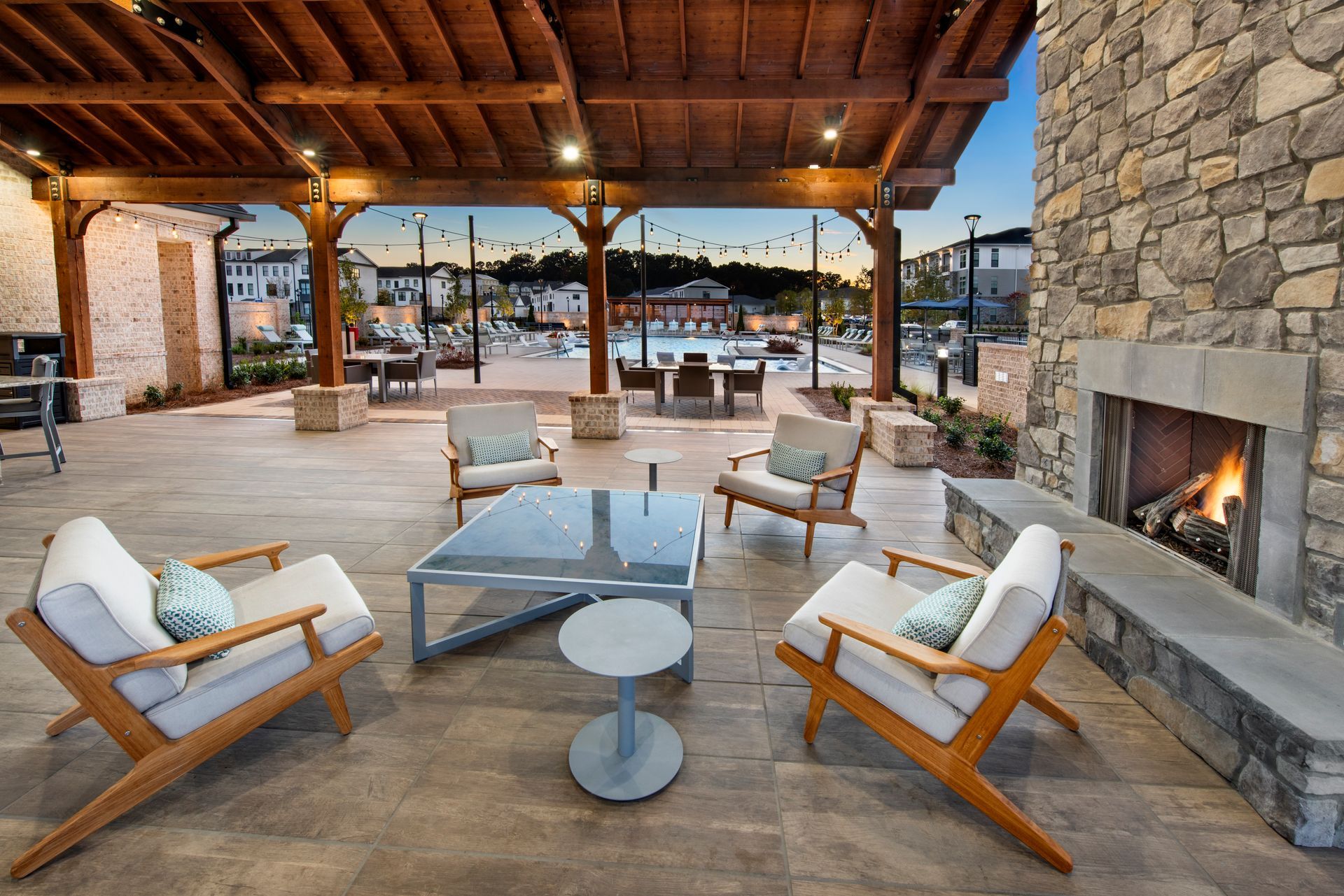 Pool pavilion at The Heights at Millcroft in Buford, GA.