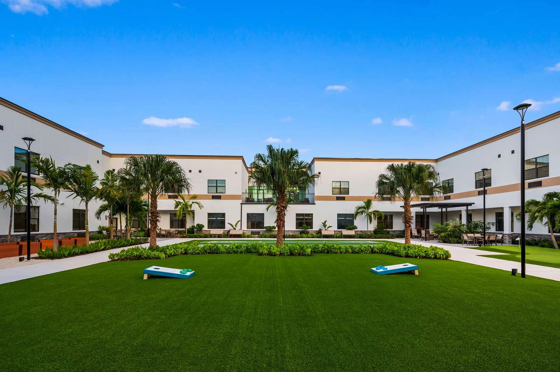 planter and new synthetic grass