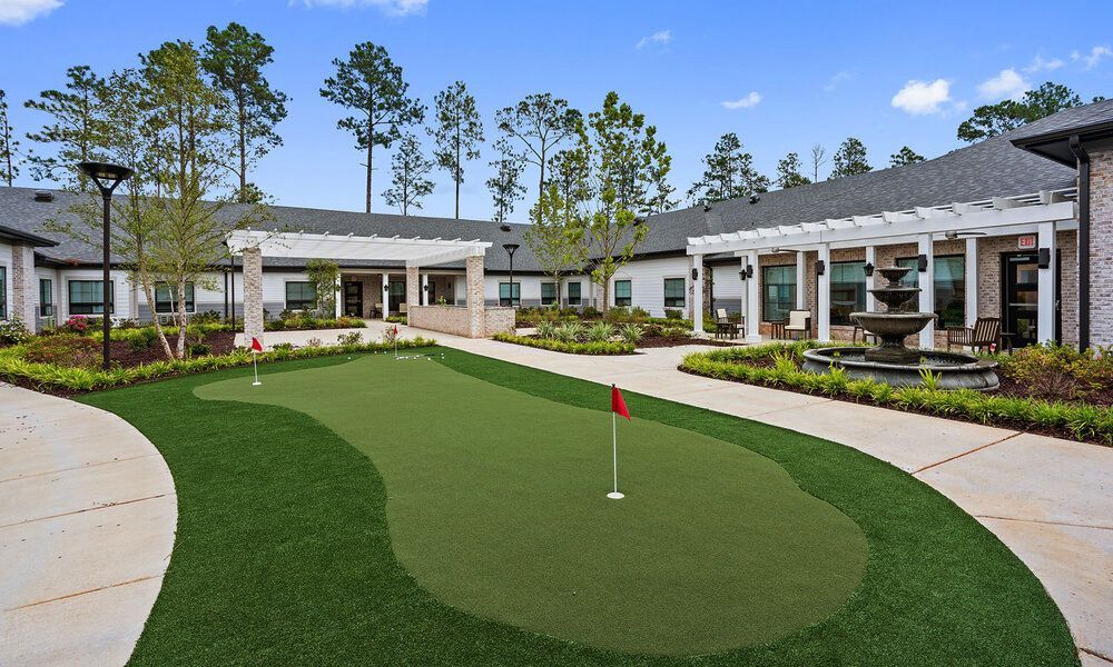 artificial grass around a planter