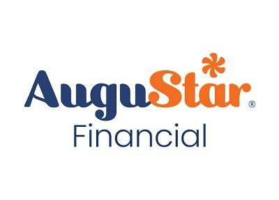 The AuguStar Financial logo featuring dark blue text, an orange 