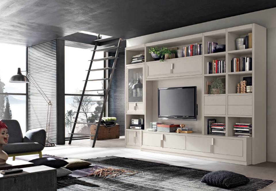 pareti zona living stile moderno