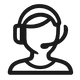 Persona que usa auriculares, sugiriendo servicio al cliente o comunicación.