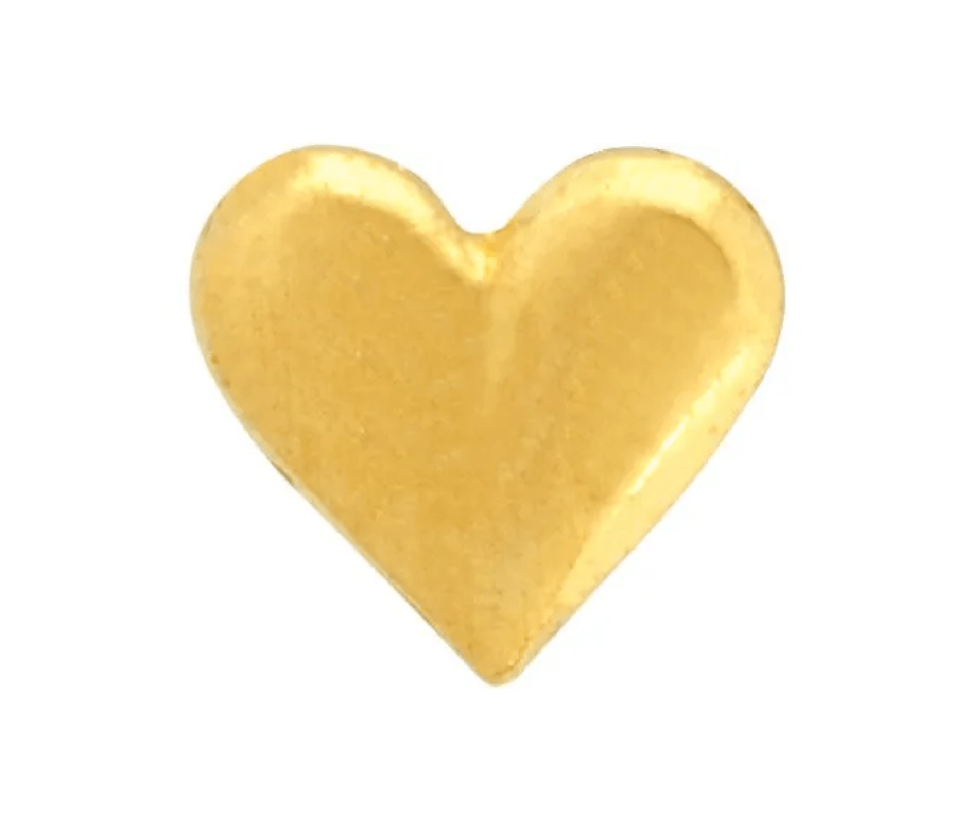 et lite gullhjerte på hvit bakgrunn