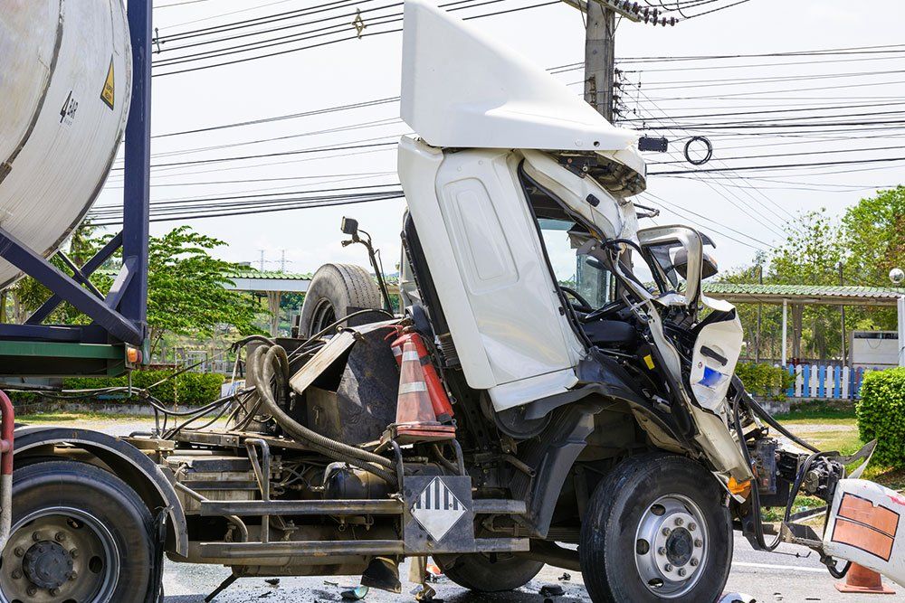 Truck Accidents Services — Damaged White Truck in Fairmont, WV