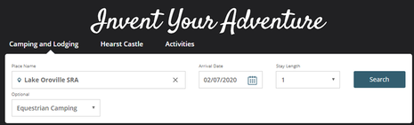 A screenshot of a website that says invent your adventure